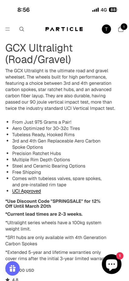 超話題！即渡し可　PARTICLE GCX50 ULTRA LIGHT