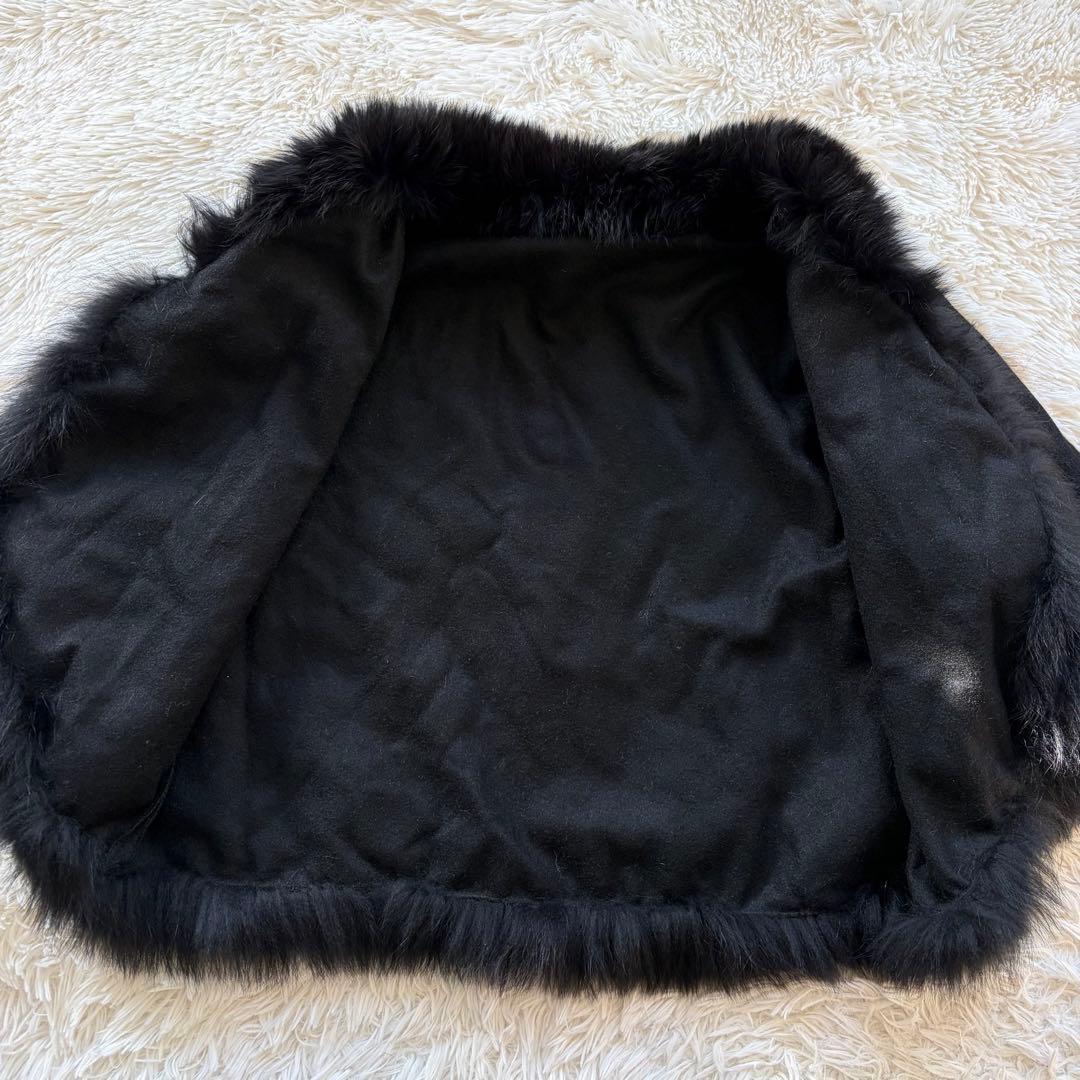 ポンチョ　カシミヤ100% フォックスファー　Aライン　エレガント　パーティー