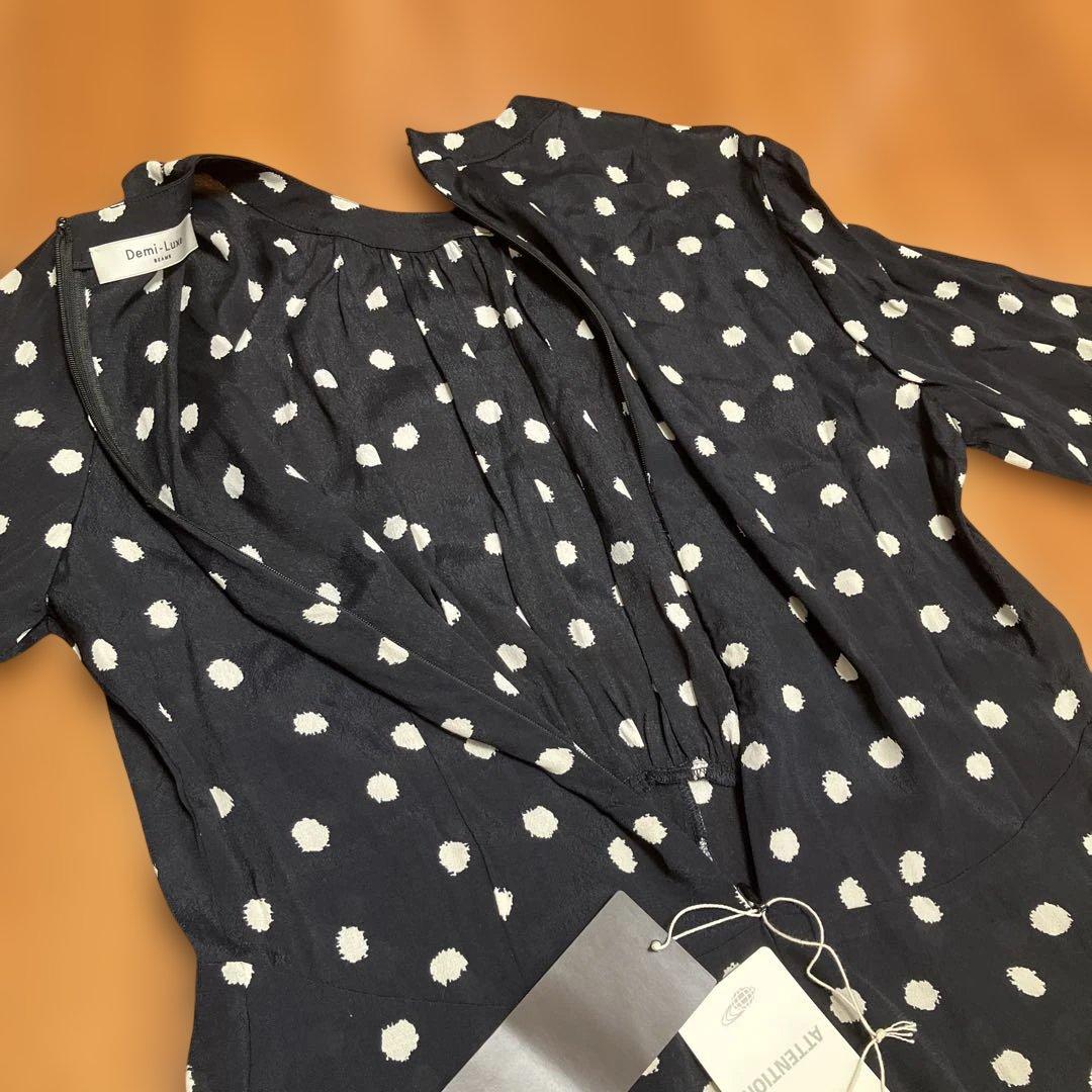 新品　Demi-Luxe BEAMS ドット プリントワンピース