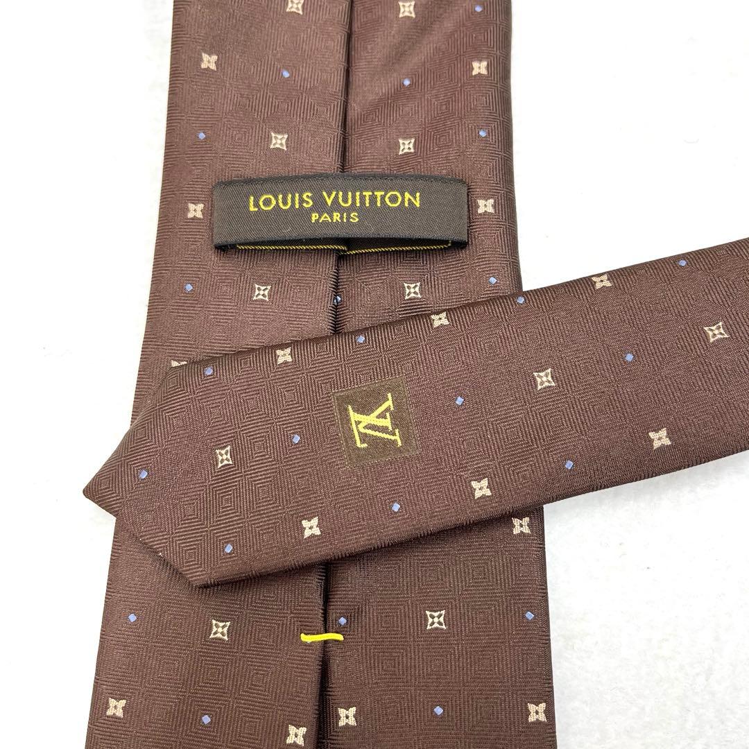 【T】美品✨土日限定LOUIS VUITTON ブラウン ネクタイ 未使用