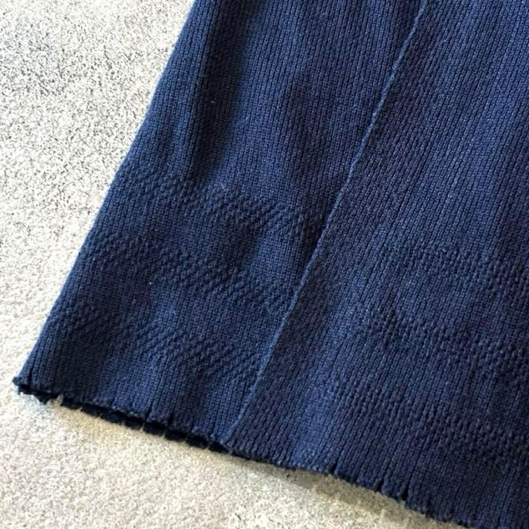 美品✨イッセイミヤケ Vネック ロング ジレ カットオフ ワンボタン コットン