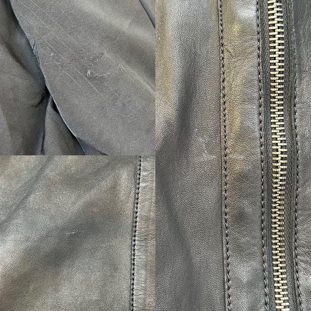 【美品】エンポリオ アルマーニ レザージャケット レザー ブルゾン ライダース