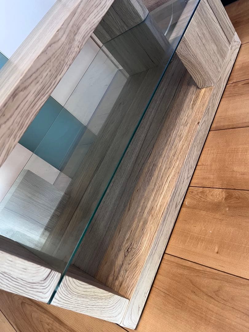 モダンセンターテーブル ナチュラルウッド調