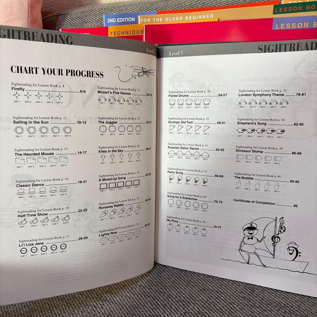 Piano Adventures ピアノ・アドヴェンチャーシリーズ　教本　7冊