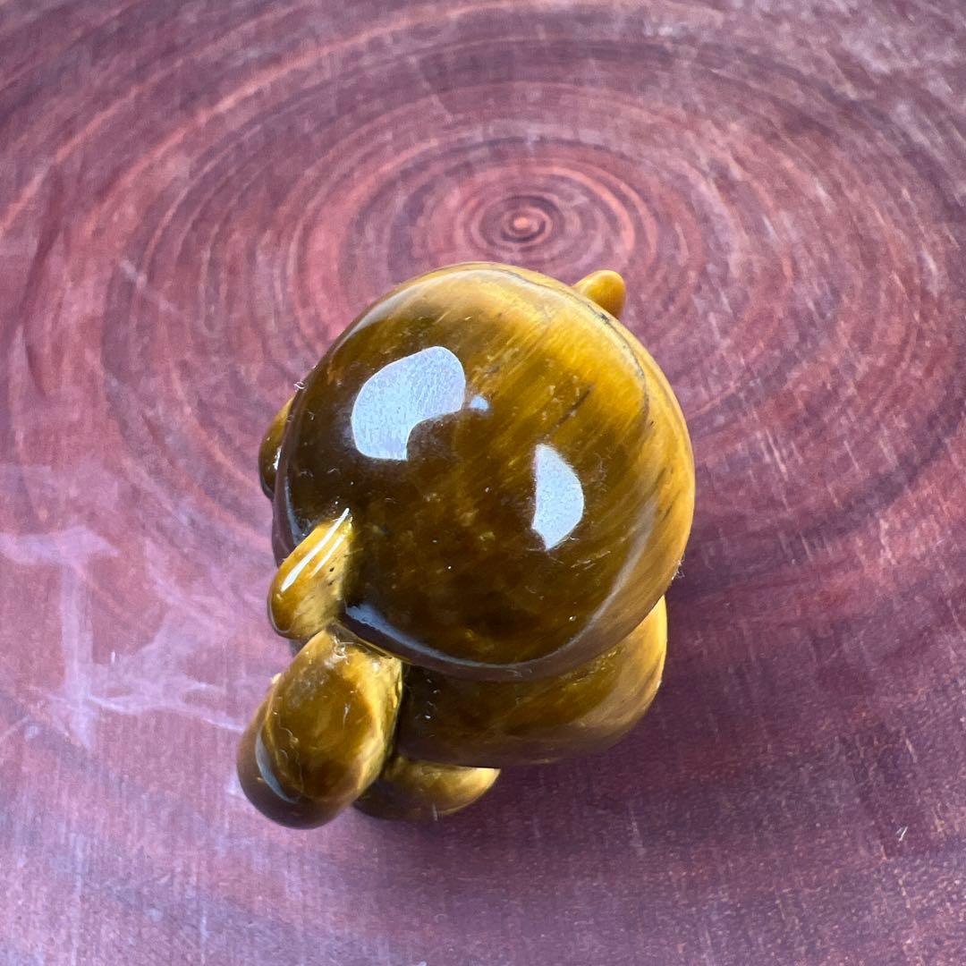 天然石　愛嬌のあるお猿くん　タイガーアイ