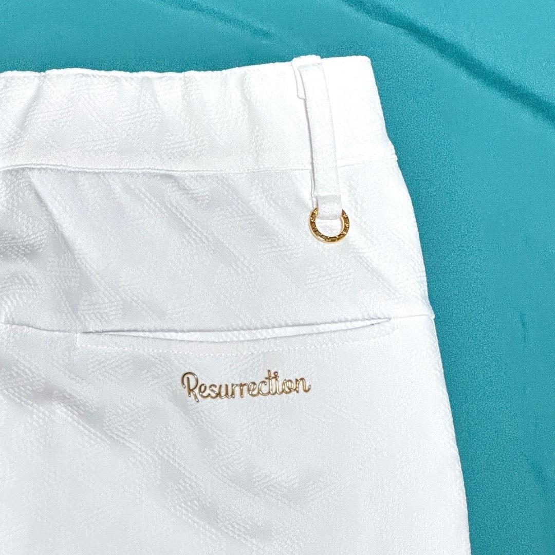 良好 レザレクション ジョガーパンツストレッチ快適 ゴルフ 上品 高級感 白系色