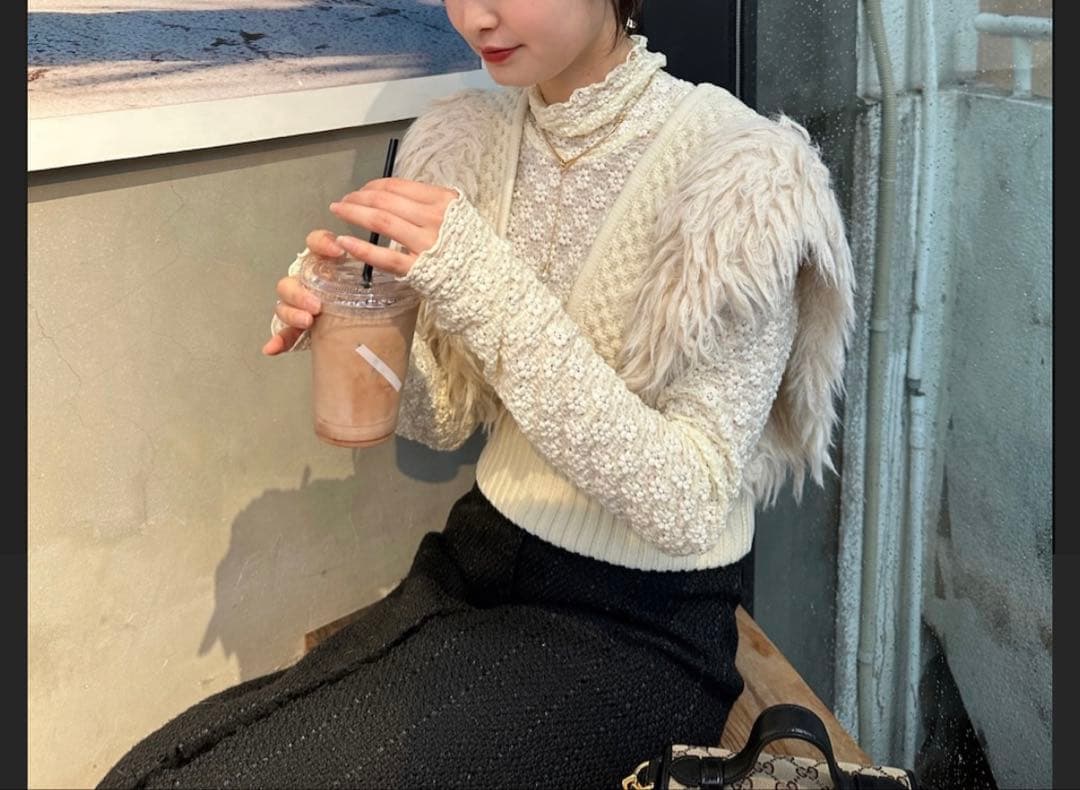 LEINWANDE STUDIOUS別注パッチワークフリンジニットベスト