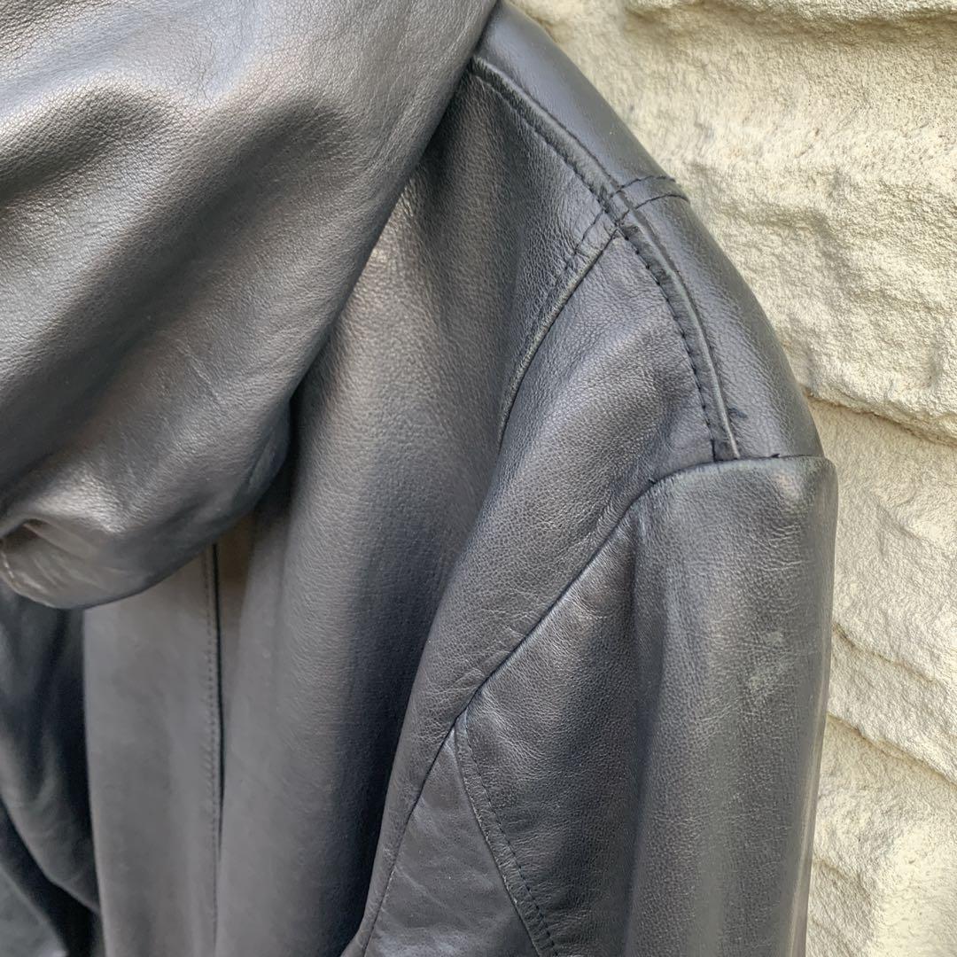 FACTOTUMフードレザーライダース46