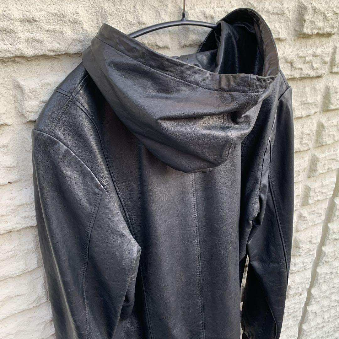 FACTOTUMフードレザーライダース46