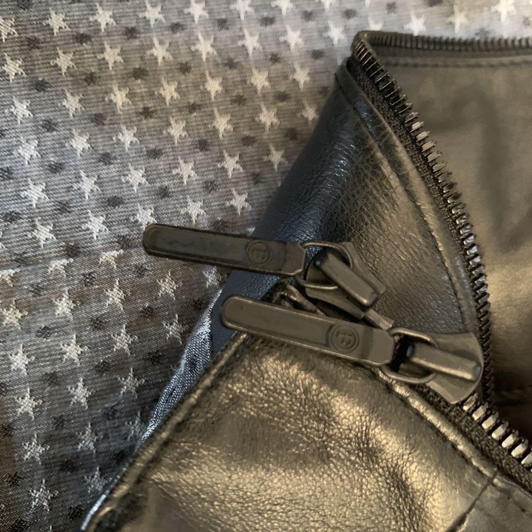 FACTOTUMフードレザーライダース46