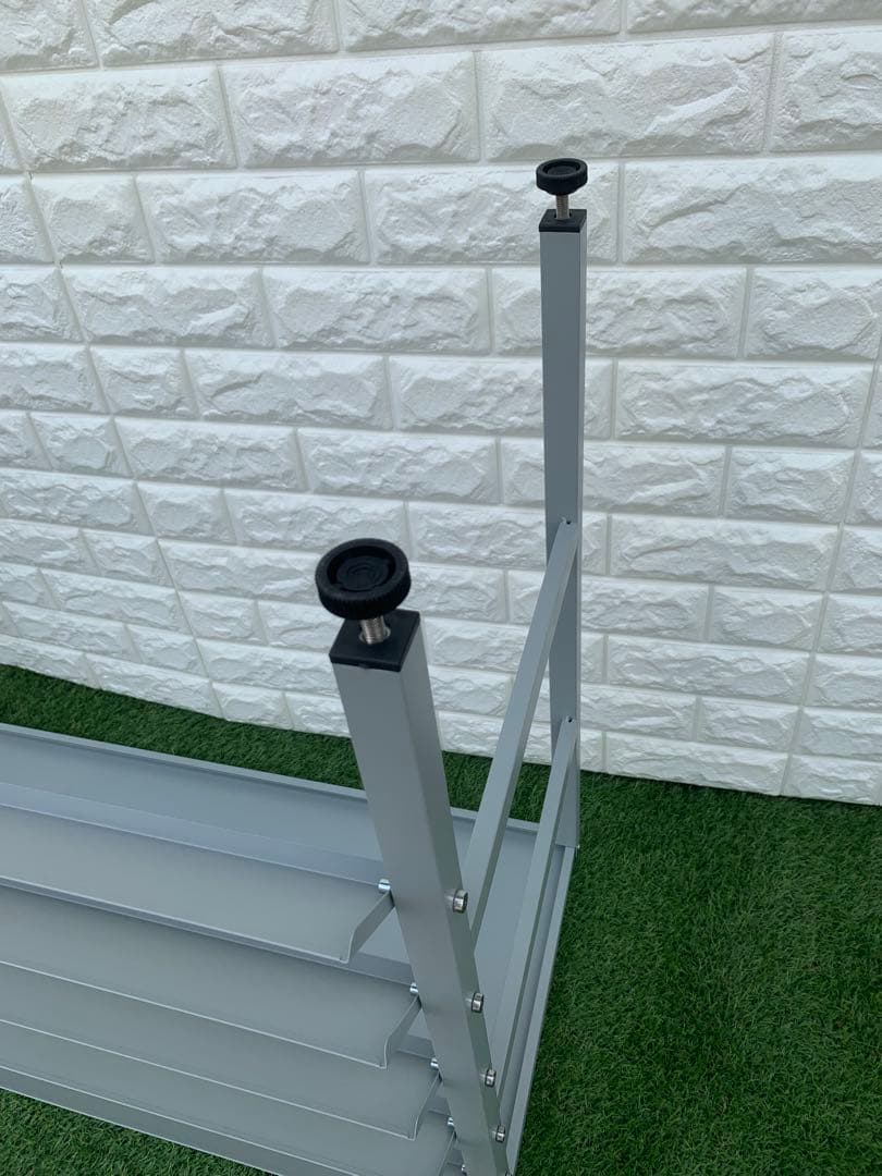 スチール製 エアコン室外機カバー排気ルーバー方向可調整 (Mサイズーライトグレー