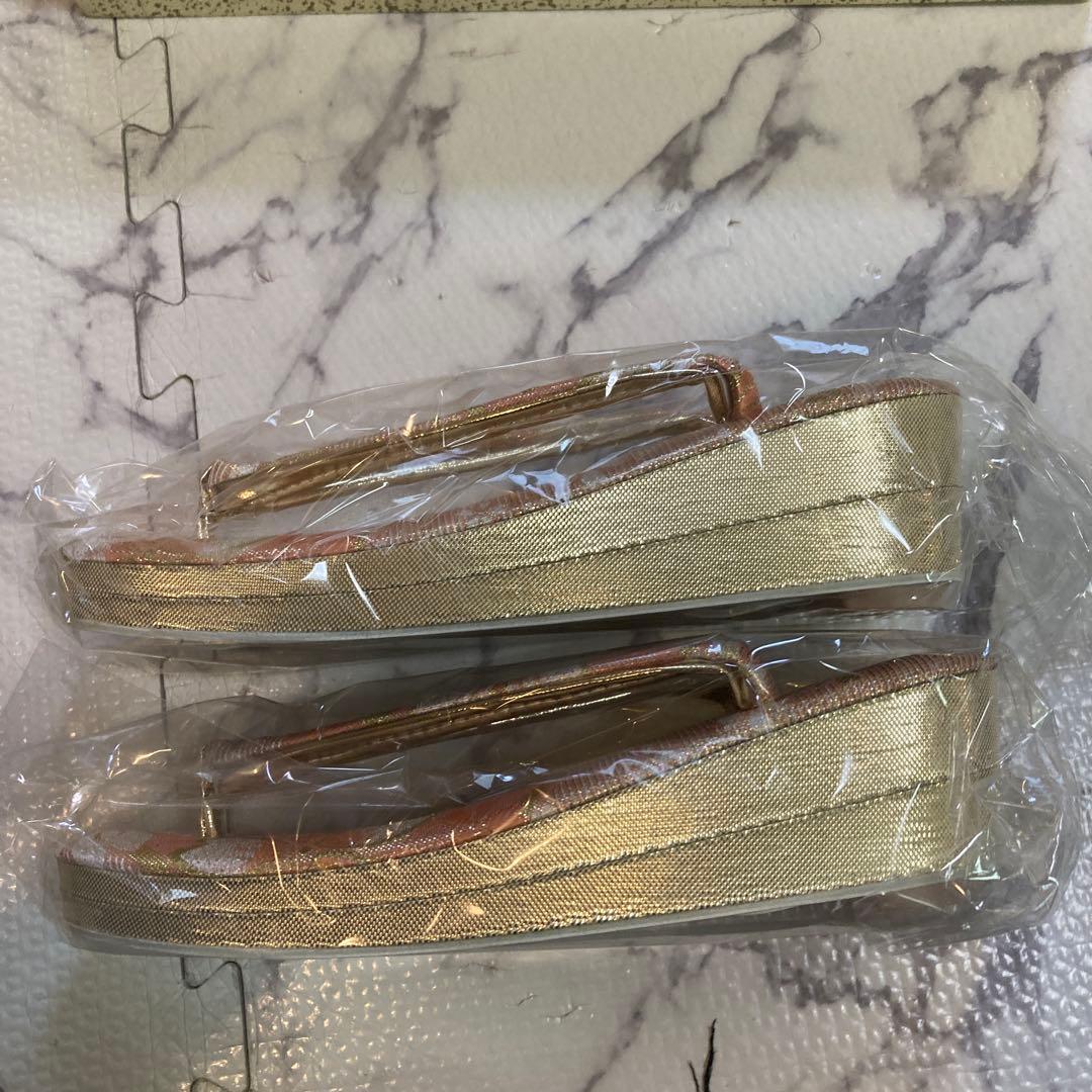 未使用 花柄 和装用バッグと草履セット