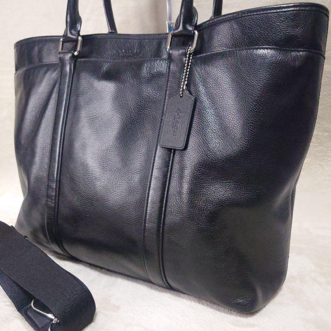 【美品】コーチ トートバッグ メトロポリタン 2way 大容量 A4収納可能 黒