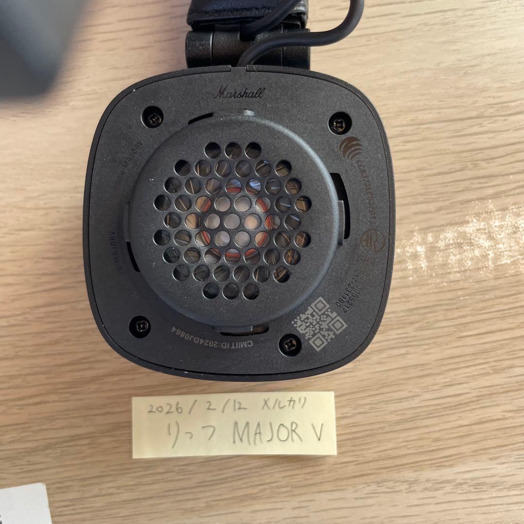 Marshall Major V ブラックワイヤレスヘッドホン