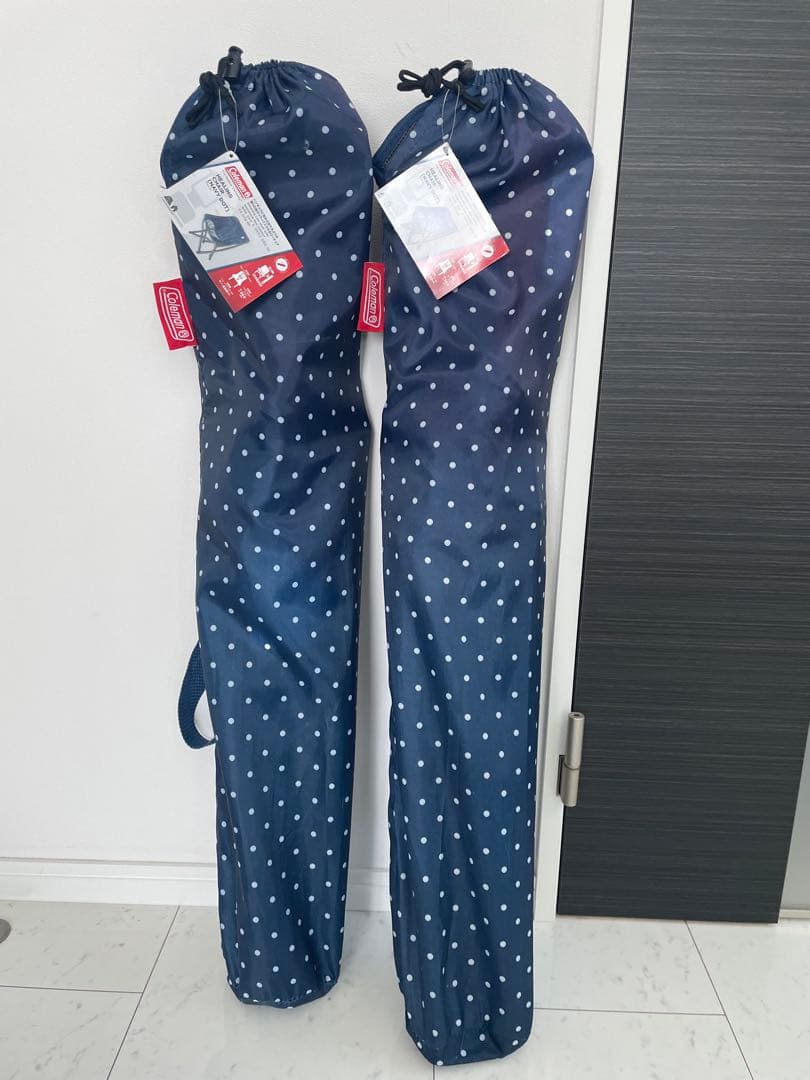 コールマン ヒーリングチェア ネイビードット 折りたたみチェア ２脚セット