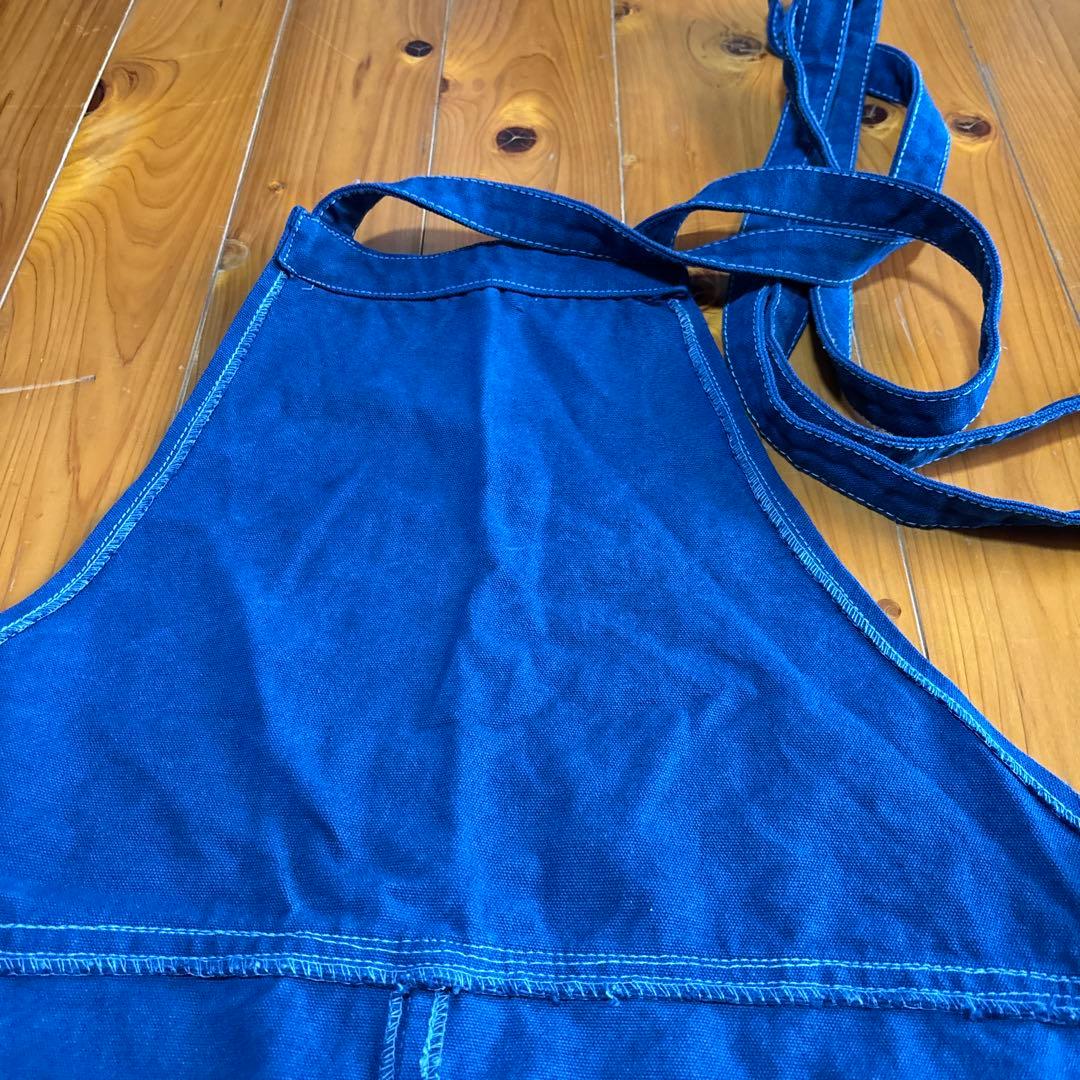 琉球藍染濃紺デニム風エプロン　男女兼用　フリーサイズ(値下げ中)