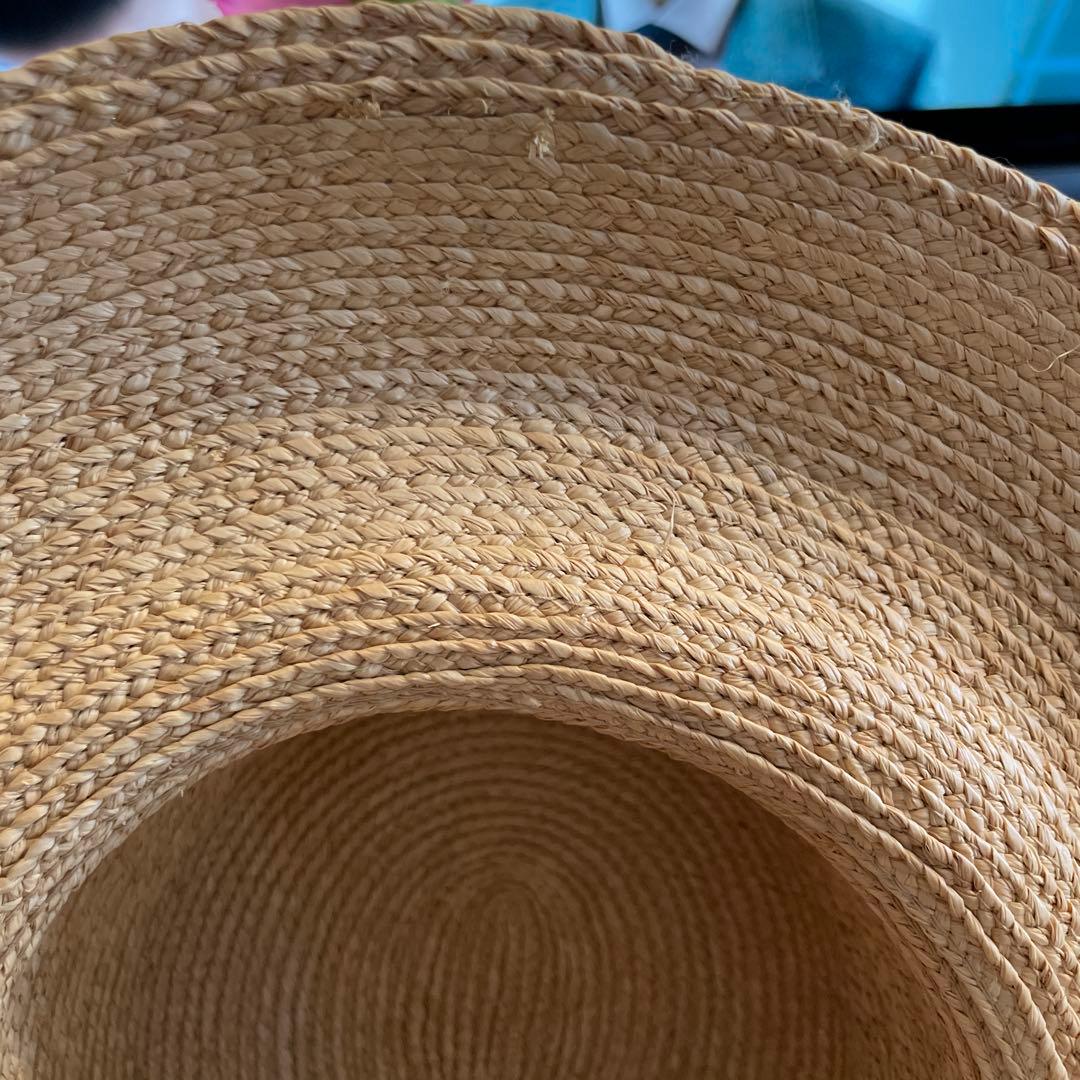 HELEN KAMINSKI ヘレンカミンスキー ラフィア ハット 黒リボン付き