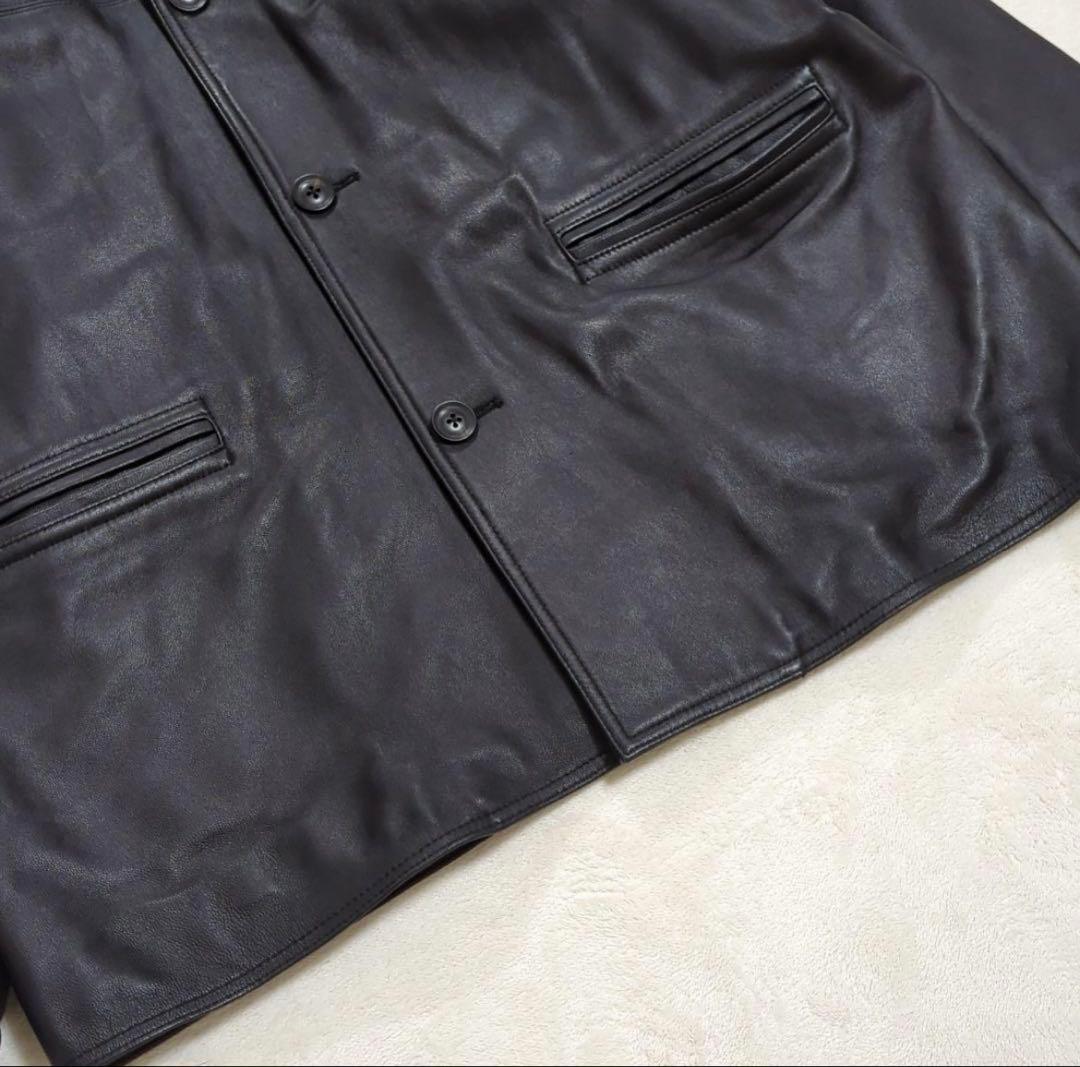 417 EDIFICE ラムレザーカーコート Lサイズ