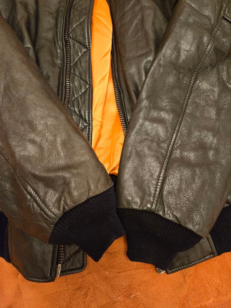 MA-1“type“牛革”leather “短丈“bomber jacket M