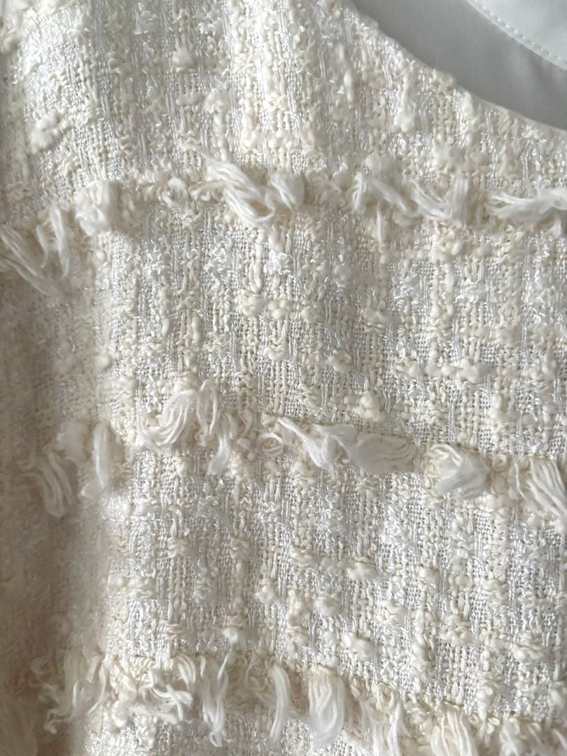 新品タグ付　ビアズリー ツィードジレセットシャツ　アイボリー　最終価格