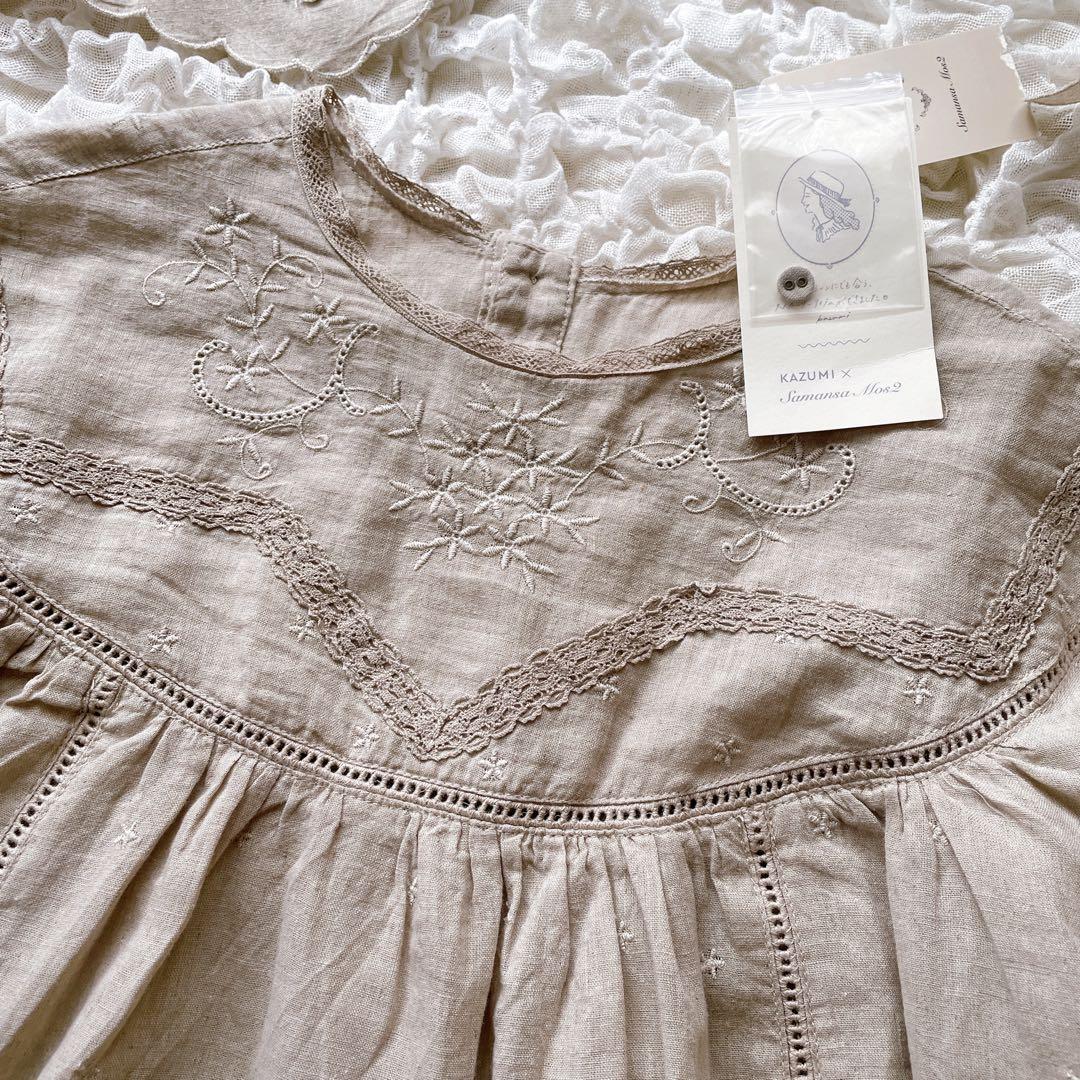 （新品）kazumi × Samansa Mos2　ストール付きレースブラウス