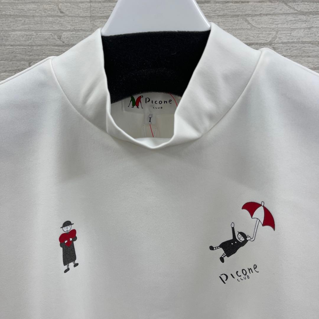Picone イラスト入りポロシャツ ホワイト