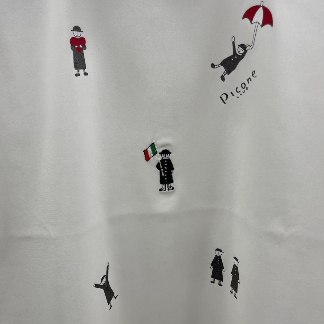 Picone イラスト入りポロシャツ ホワイト