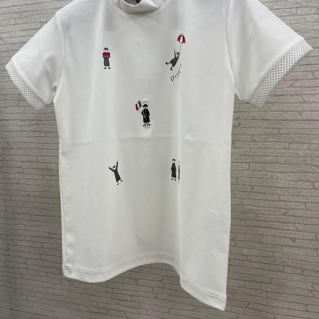 Picone イラスト入りポロシャツ ホワイト
