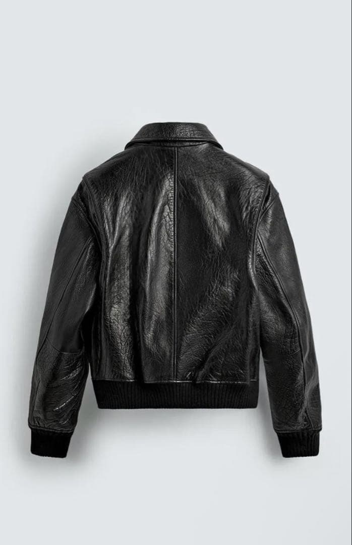 ZARA エンボス レザージャケット