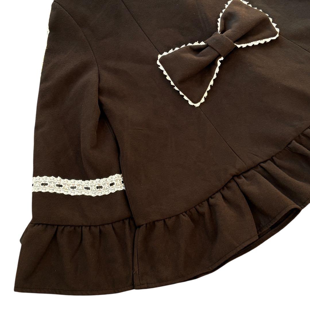 夢展望 量産型 ファー襟 ポンチョ風 Aライン ハートポケット コート L 冬