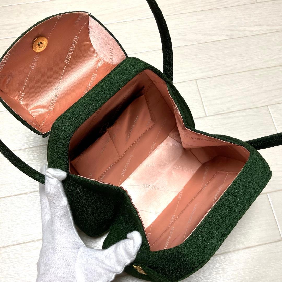 《美品》キンワシ　和装バッグ　桜　刺繍