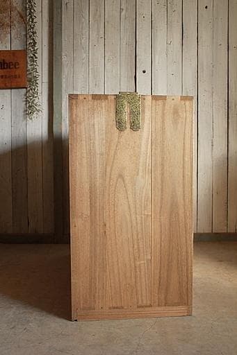 古い木製の引き出し5段　食器棚　キャビネット　古家具　古民家