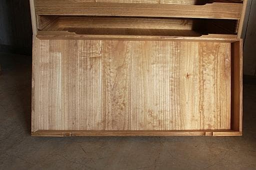 古い木製の引き出し5段　食器棚　キャビネット　古家具　古民家