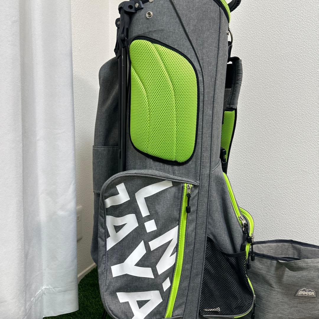 L.N.JAYA キャディバッグセット グレー/グリーン　セット　レザックス