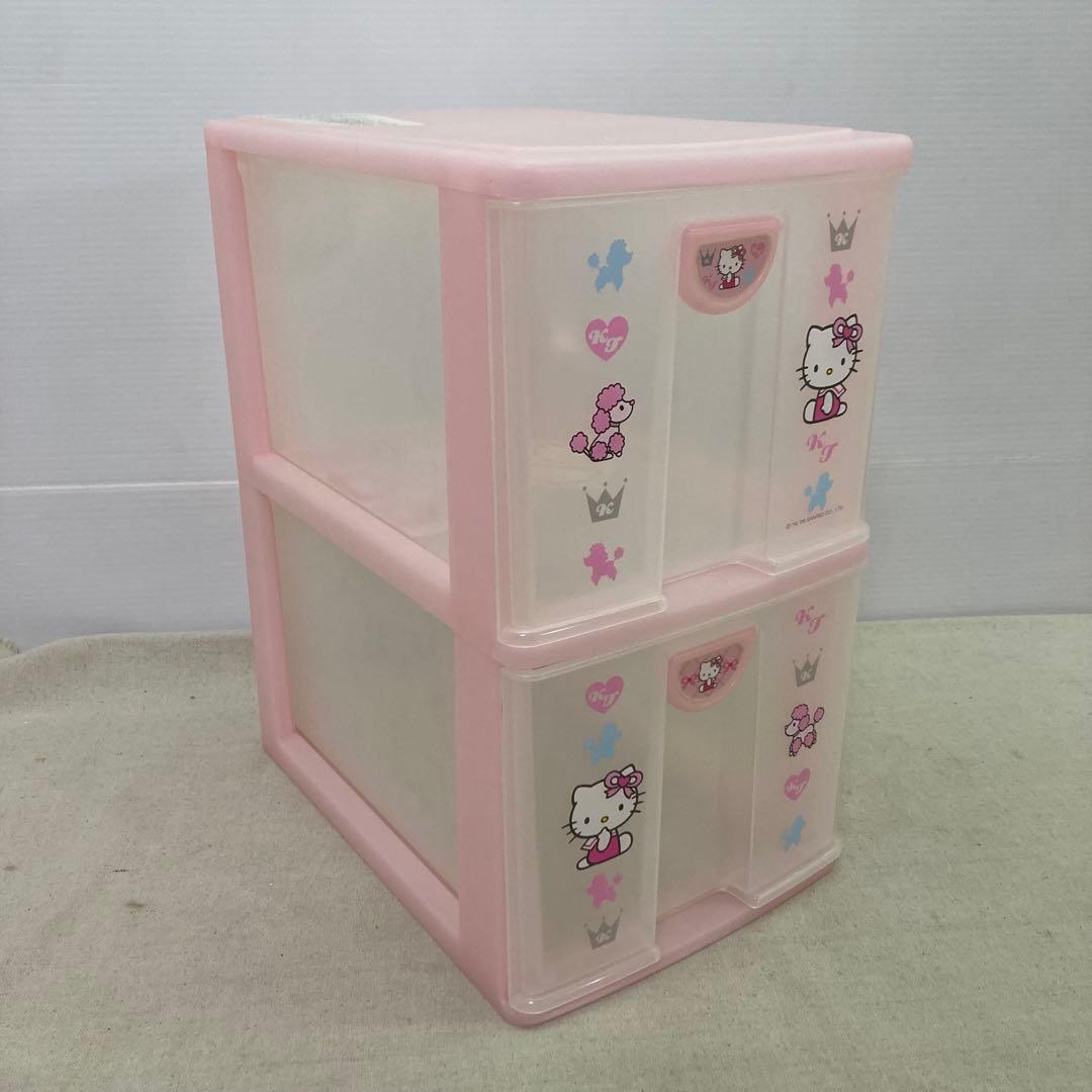【2006年製★レア】ハローキティ　クリアチェスト　２段　引き出し　サンリオ