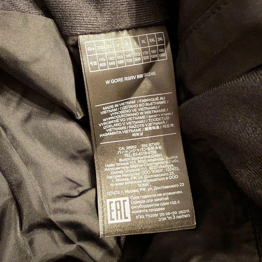 新品タグ付き BURTON リザーブ GORE-TEX 2L ビブパンツ XS