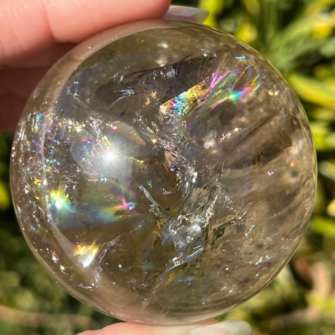 ✳️超激レア✨高品質スフィア✨レインボー ヒマラヤ水晶 煙水晶 丸玉 天然石 原石