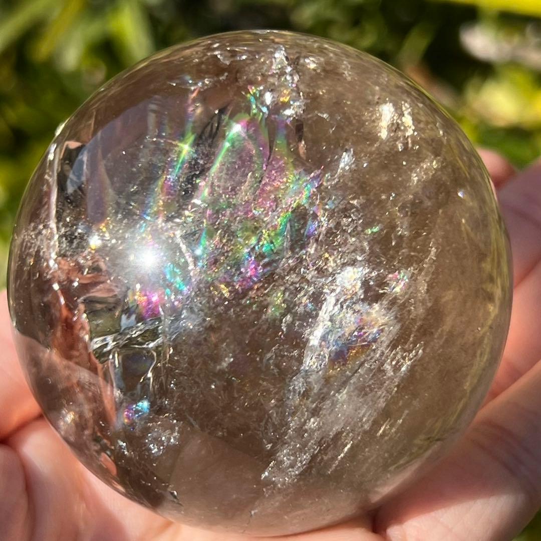 ✳️超激レア✨高品質スフィア✨レインボー ヒマラヤ水晶 煙水晶 丸玉 天然石 原石