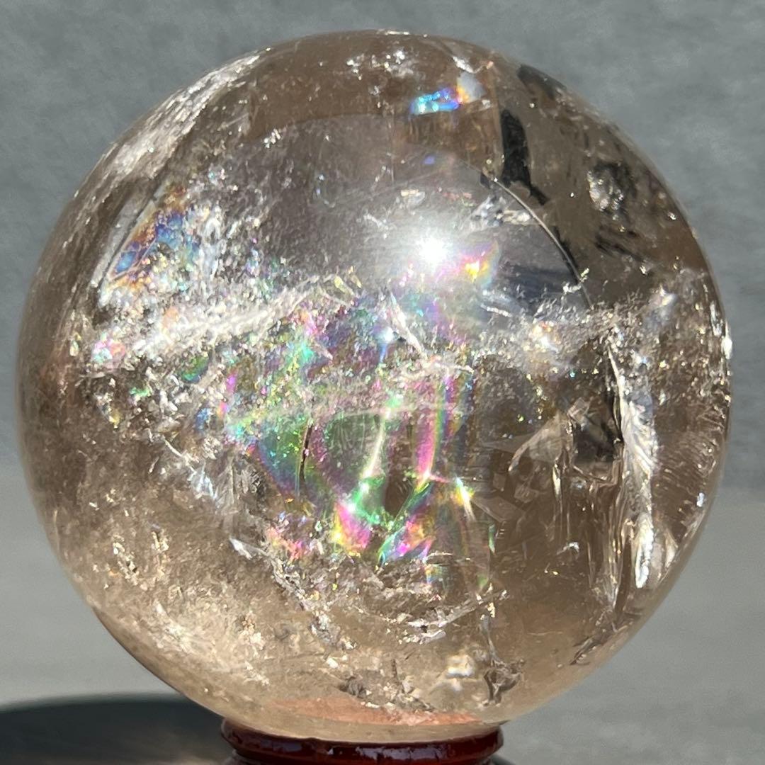 ✳️超激レア✨高品質スフィア✨レインボー ヒマラヤ水晶 煙水晶 丸玉 天然石 原石