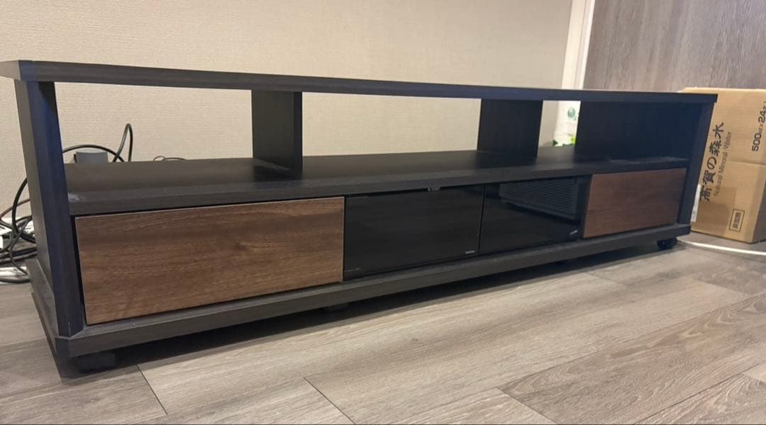 モダンテレビ台 黒と茶色 約150cm