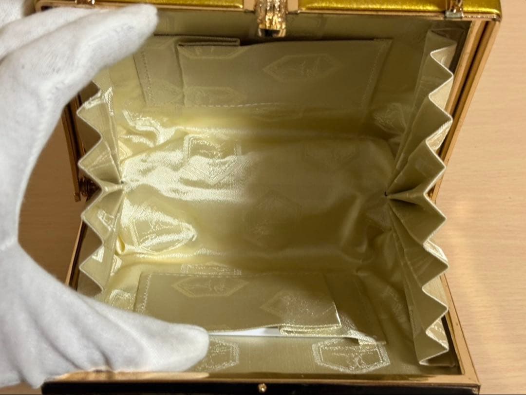 試着程度　和装バッグ＆草履セット　ゴールド　セルフサイズ調節可能