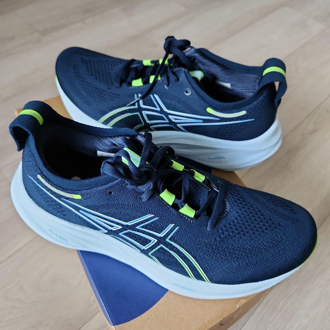 【未使用 27cm】ASICS　 GEL-NIMBUS 26 ネイビー/ライム