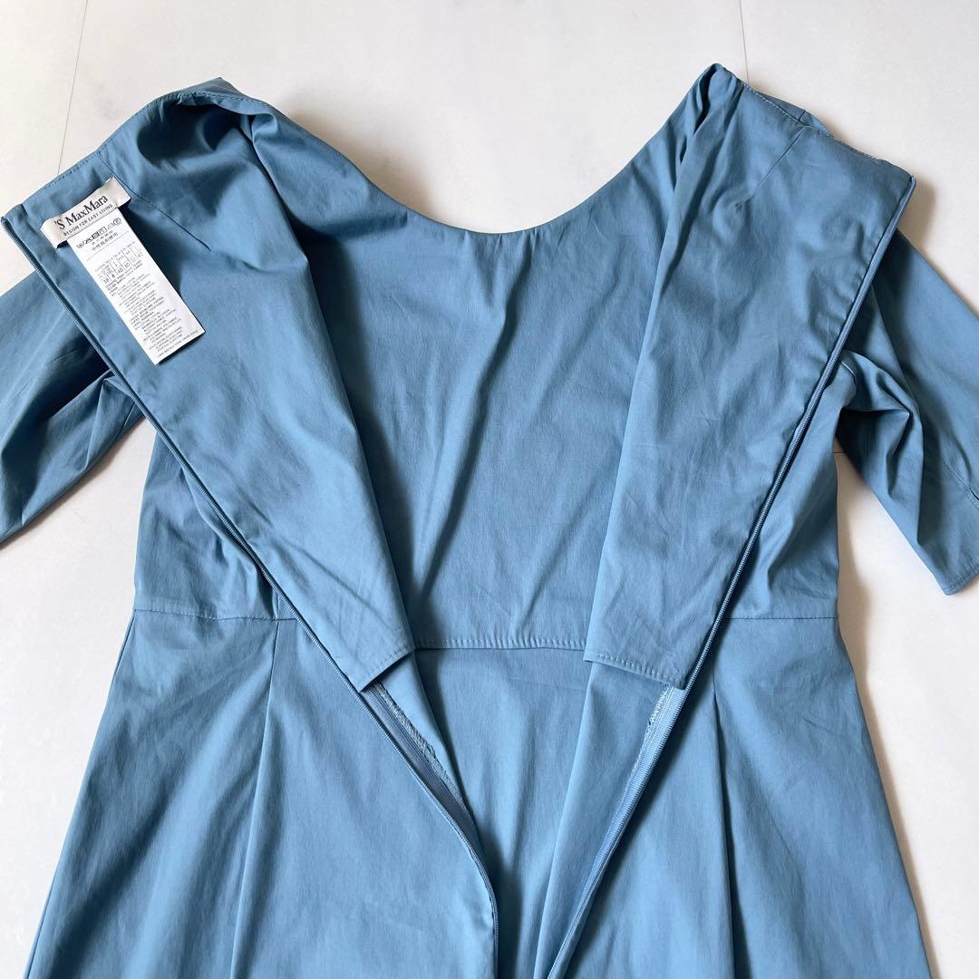 新品同様✨ マックスマーラ ベルト付 ハイウエストワンピース 42 L ブルー