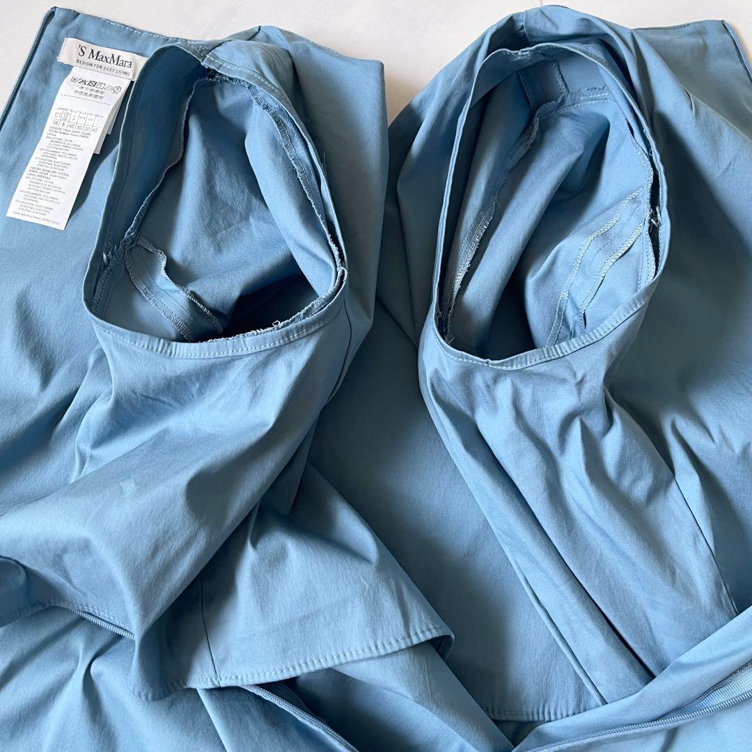 新品同様✨ マックスマーラ ベルト付 ハイウエストワンピース 42 L ブルー