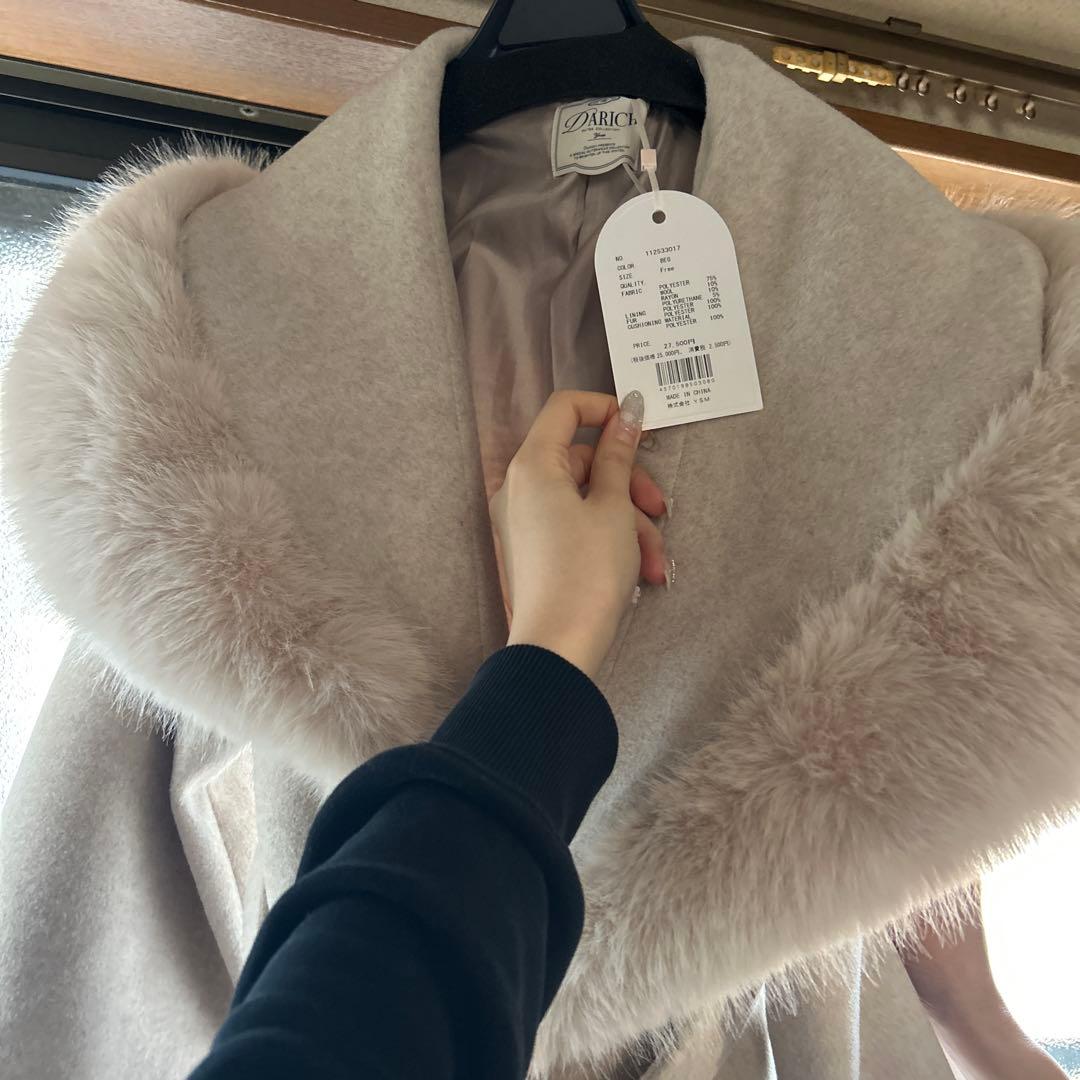 darich ウエストベルトプリンセスラインコート BEG FREE 新品タグ付