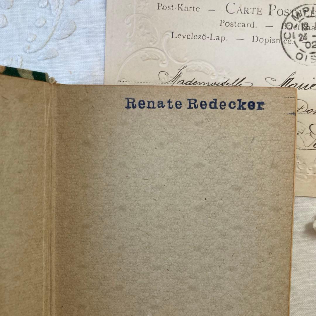 L-865 洋書ドイツアンティーク古書　布張り装丁の美しいメモリアルブック