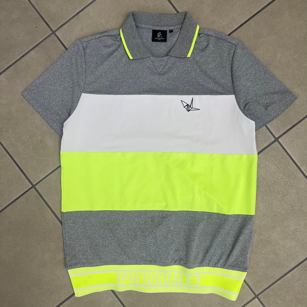 1piu1uguale3 GOLF 襟付き　半袖シャツ　ロゴ　メンズ　ゴルフ