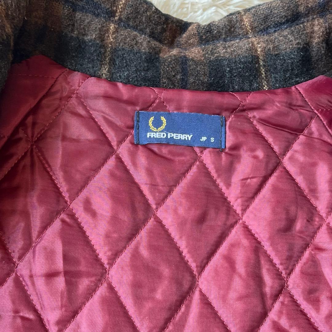 FRED PERRY ショートジャケット ウール混 ボリュームスリーブ