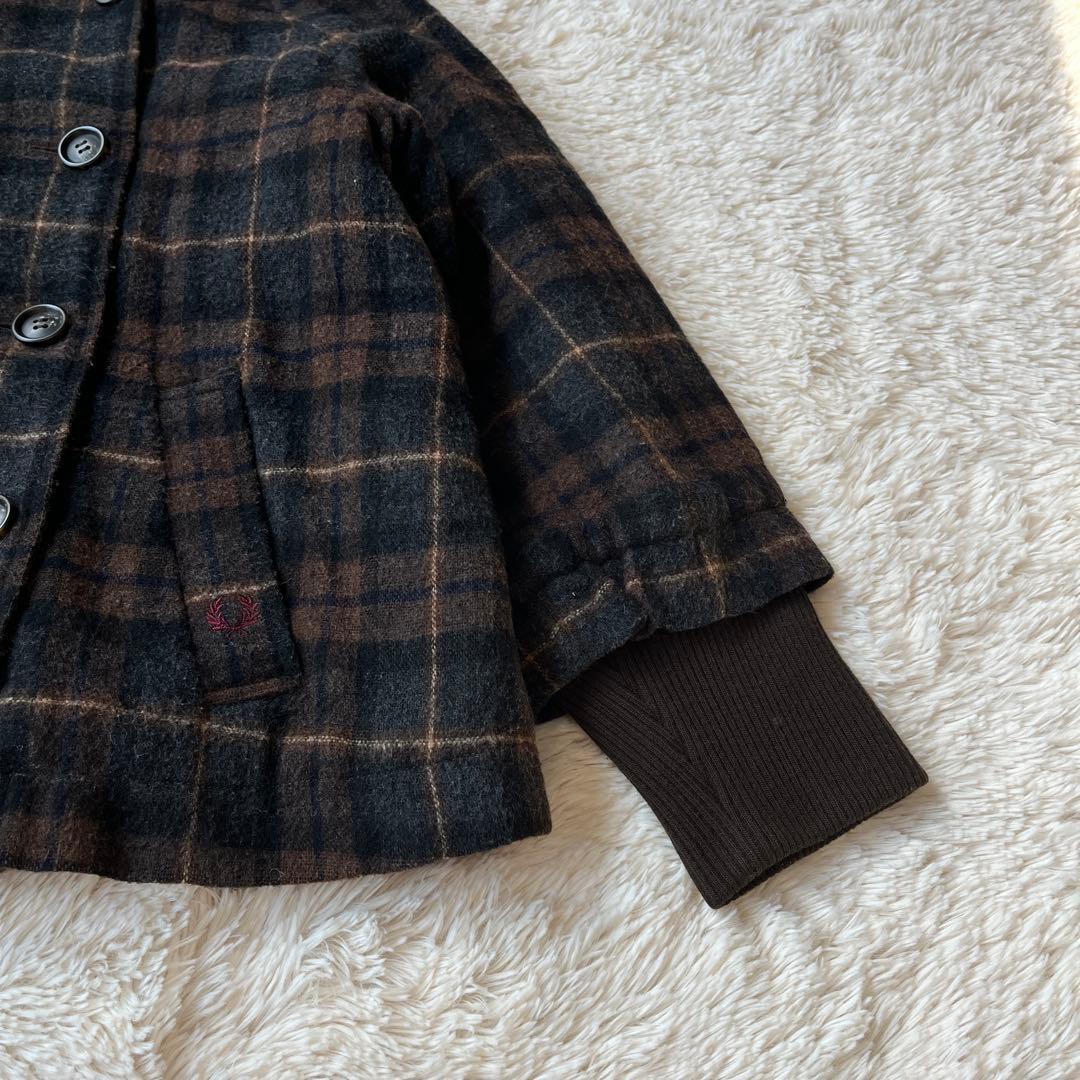 FRED PERRY ショートジャケット ウール混 ボリュームスリーブ