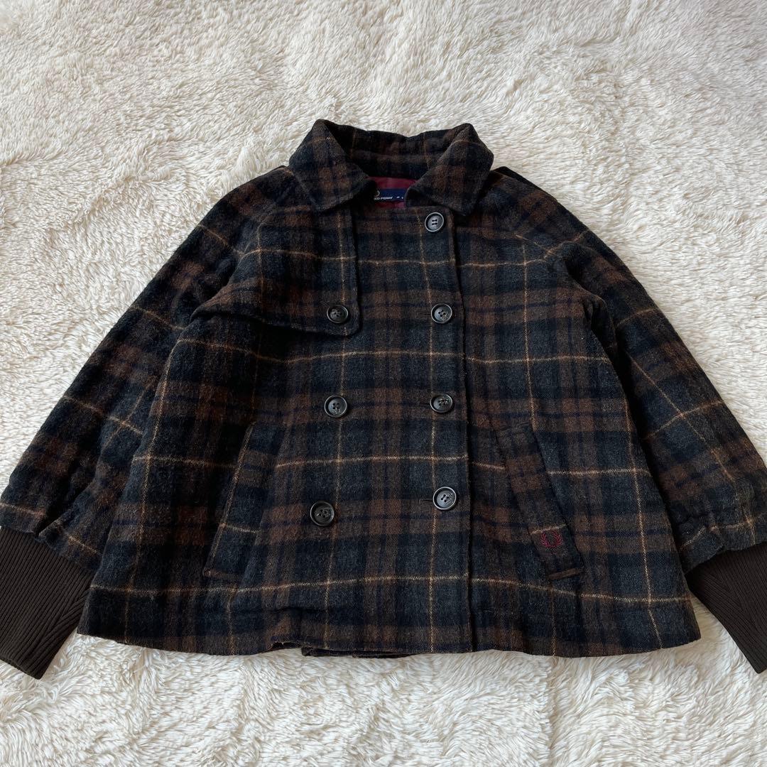 FRED PERRY ショートジャケット ウール混 ボリュームスリーブ